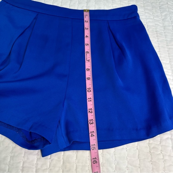 Missguided Casual Women's High Waist Royal Blue Neutral Shorts with Side Zipper - Picture 3 of 9